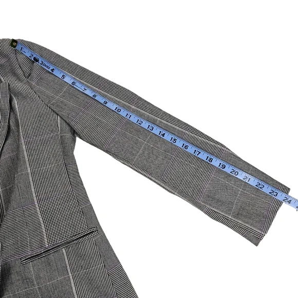 7th Avenue Design New York and Company Plaid Black White Blazer Women's Size 4 - Picture 15 of 16